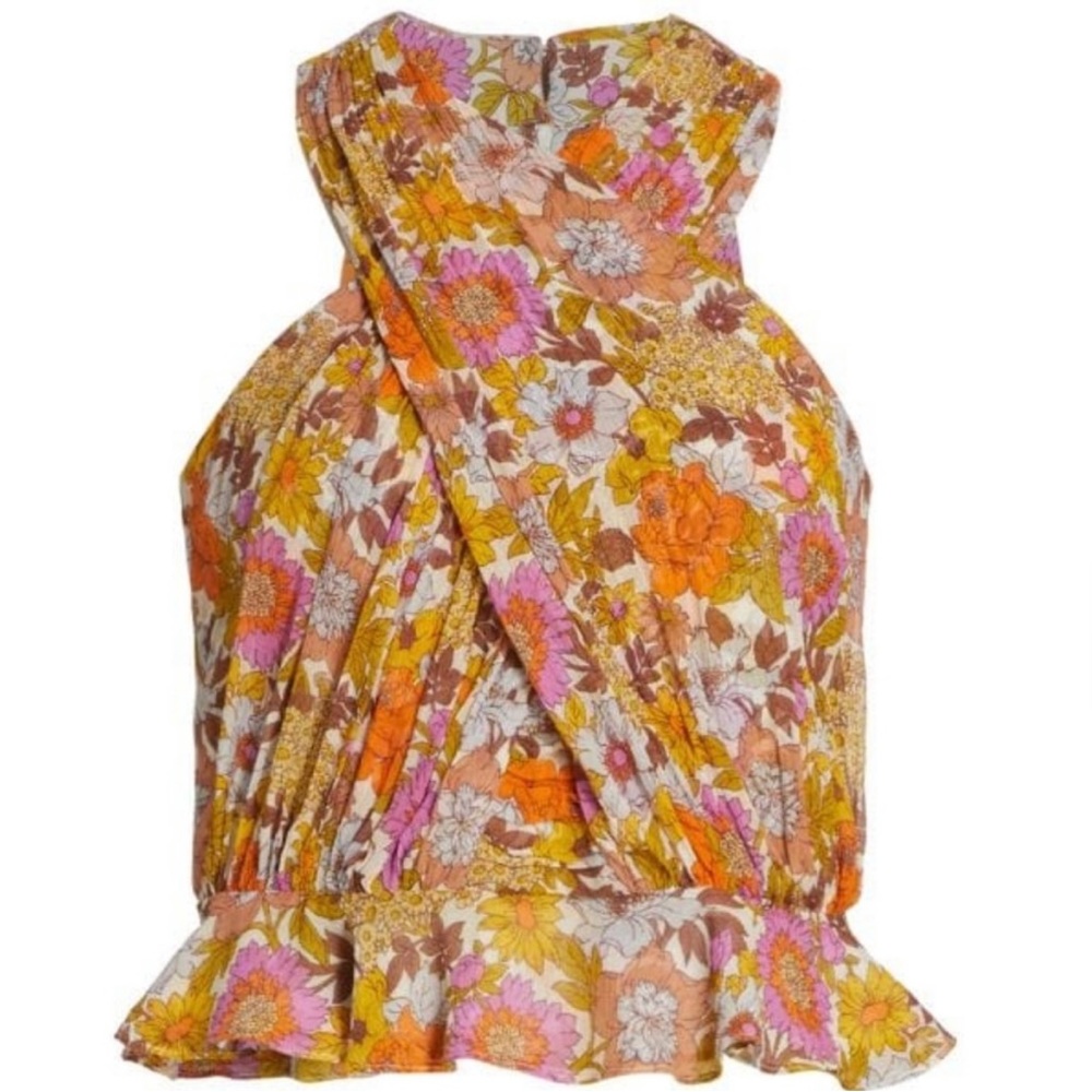NWT Veronica Beard Kailani Floral Peplum Tank